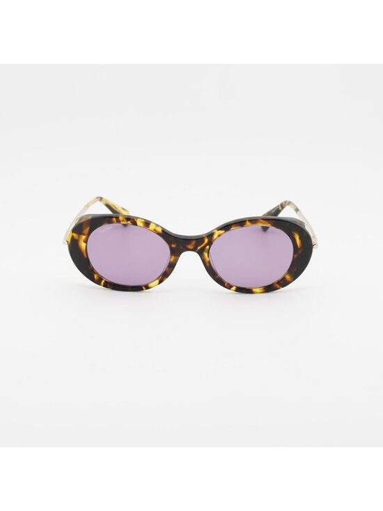 Max Mara MALIBU10 MM0080 53Y Sunglasses Blonde Havana Oval Frame, Violet Lenses main image 7